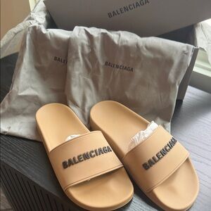 Authentic Balenciaga Beige Slides